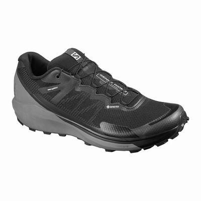 Salomon SENSE RIDE 3 GTX INVIS. FIT - Miesten Polkujuoksukengät - Mustat